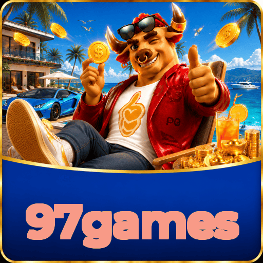 Plataforma 97games mostrando interface moderna, jogos certificados e recursos de segurança licenciados